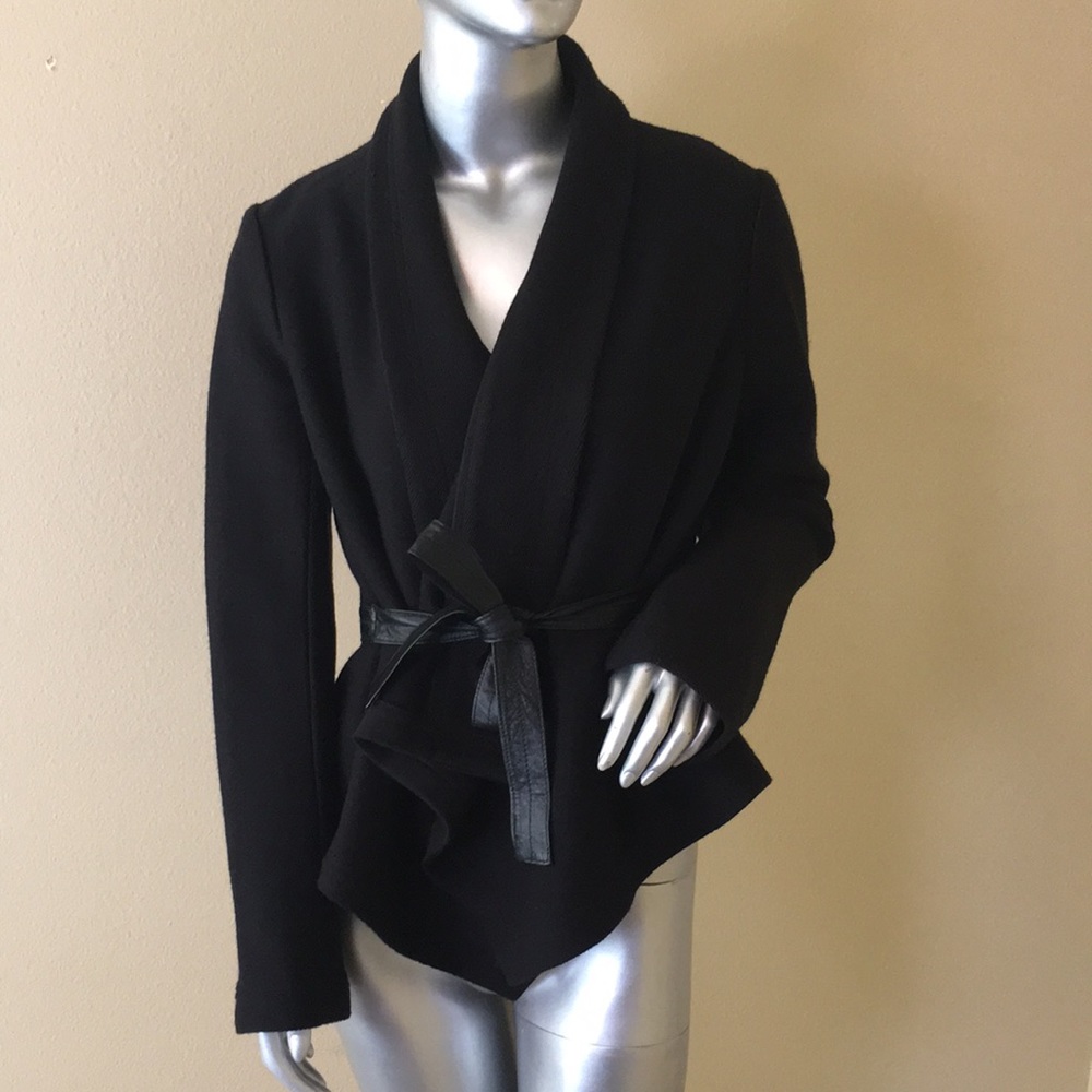 THEORY Wool Blend Open Belted Jacket